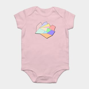 Abstract art, pastel colors geometric shapes forming a wholistic unity Baby Bodysuit